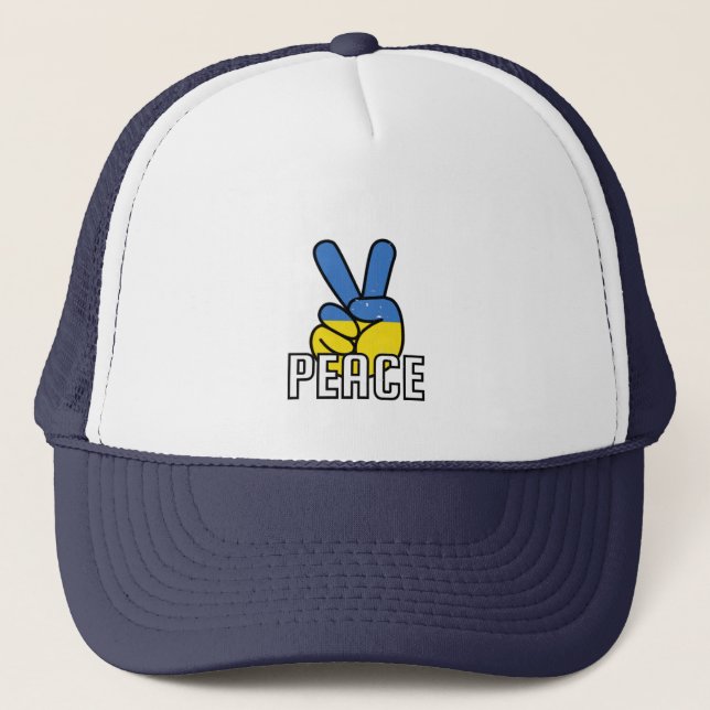 Ukraine Peace T-Shirt Truckerkappe (Vorderseite)