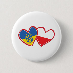 Ukraine-Polen-Flagge Button