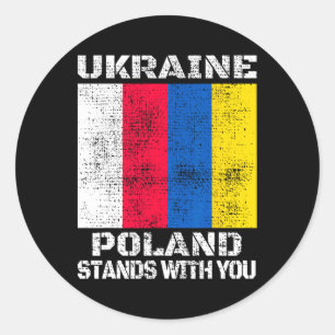 Ukraine Polen Steht An Ihrer Seite Polnische Unter Runder Aufkleber
