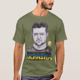 Ukraine Präsident Zelenskyy Autogramm T-Shirt