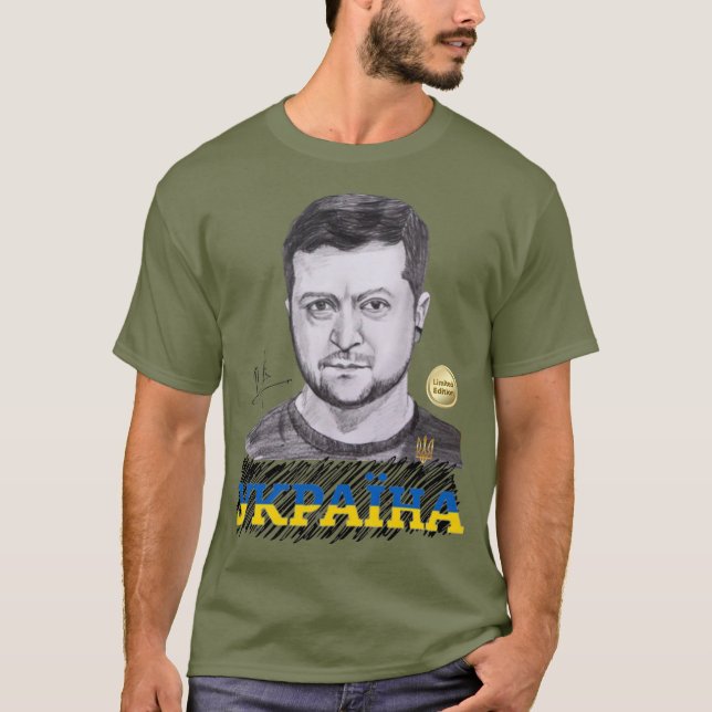 Ukraine Präsident Zelenskyy Autograph T - Shirt (Vorderseite)