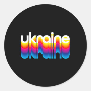 Ukraine Pride - Farbige Regenbogengrafik - Stolz U Runder Aufkleber
