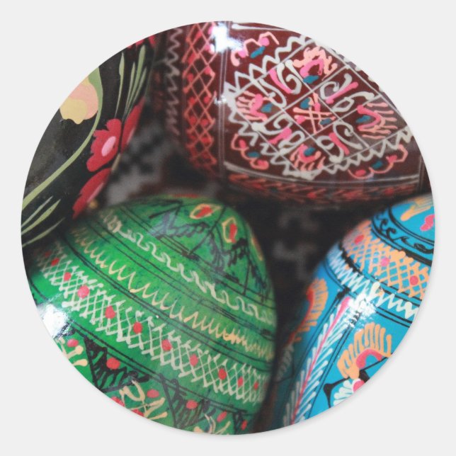 Ukraine pysanky - easter eggs runder aufkleber (Vorderseite)
