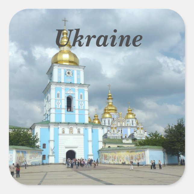 Ukraine Quadratischer Aufkleber (Vorderseite)