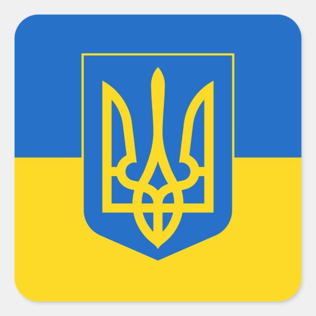 Ukraine Quadratischer Aufkleber (Vorderseite)