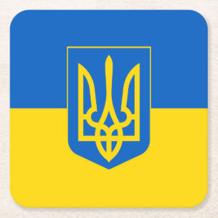 Ukraine Rechteckiger Pappuntersetzer
