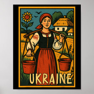 Ukraine Reisender Retro-Comic Treffen Sie mich in Poster