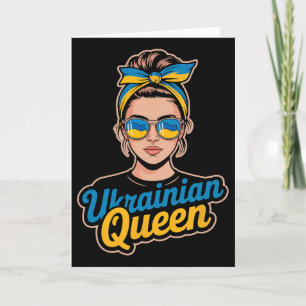 Ukraine Retro-Stil Frau Grafik Kultureller Stolz A Karte