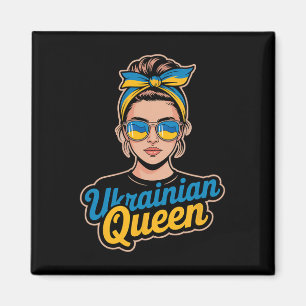 Ukraine Retro-Stil Frau Grafik Kultureller Stolz A Magnet