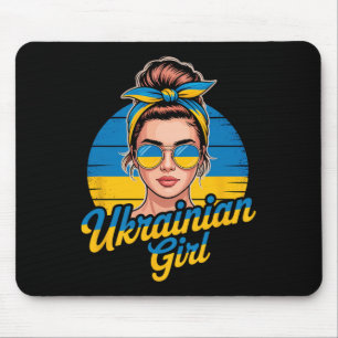 Ukraine Retro-Stil Frau Grafik Kultureller Stolz A Mousepad