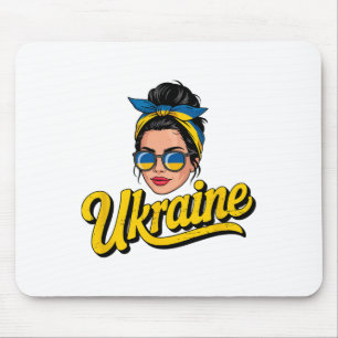 Ukraine Retro-Stil Frau Grafik Kultureller Stolz A Mousepad