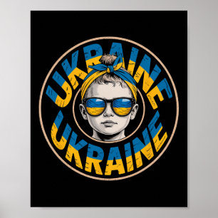 Ukraine Retro-Stil Frau Grafik Kultureller Stolz A Poster
