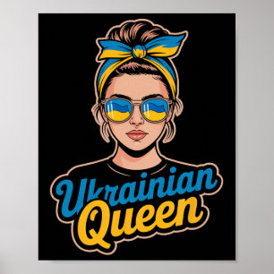 Ukraine Retro-Stil Frau Grafik Kultureller Stolz A Poster