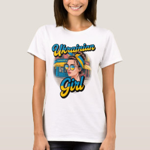 Ukraine Retro-Stil Frau Grafik Kultureller Stolz A T-Shirt
