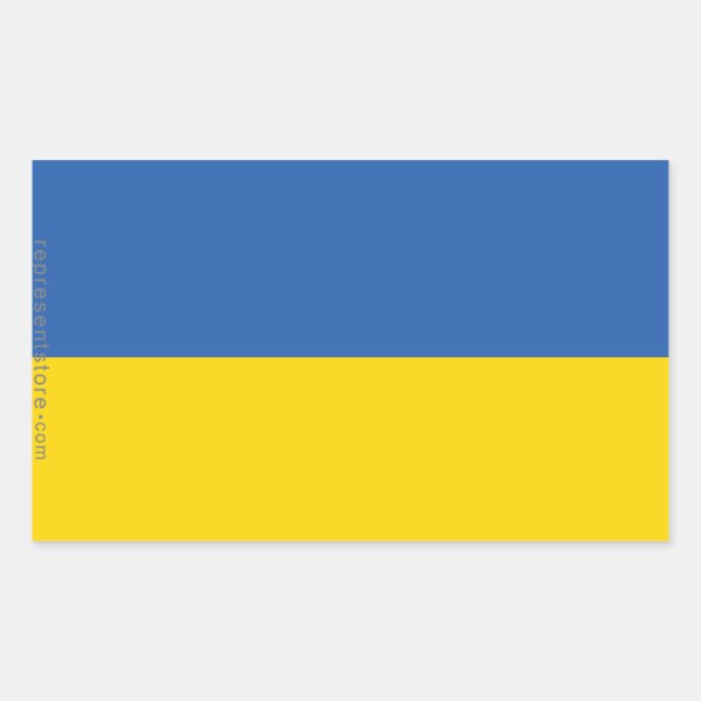 Ukraine Schlichte Flagge Rechteckiger Aufkleber (Vorderseite)