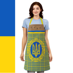 Ukraine-Schürze, ukrainische Flagge, Monogram tryz Schürze