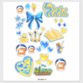 Ukraine scrapbook stickers blue yellow aufkleber