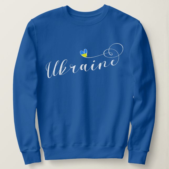 Ukraine Scripting Schriftart Flag im Herzen, У к р Sweatshirt (Design vorne)