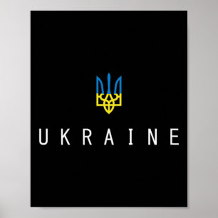 Ukraine-Shirt Ukrainisch Tryzub-Flagge Dreizack Mi Poster