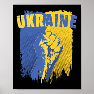 Ukraine-Shirt Ukrainische Flagge Faust Patriotisch Poster