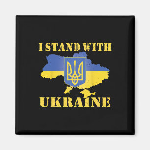 Ukraine-Shirt Ukrainische Flagge Karte Ich stehe m Magnet