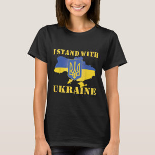 Ukraine-Shirt Ukrainische Flagge Karte Ich stehe m T-Shirt