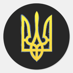 Ukraine-Shirt Ukrainischer Dreizack Militär Zelens Runder Aufkleber