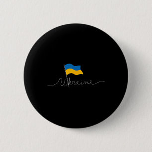 Ukraine-Signatur-Flaggenmast - Patriotisch ukraini Button