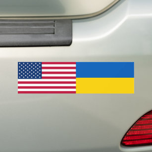 Ukraine Solidarność USA Fahne Autoaufkleber