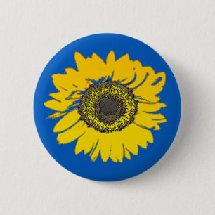 Ukraine Sonnenblume Button