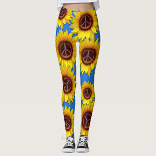 Ukraine Sonnenblume Friedenssymbol Zeichen Anti-Kr Leggings