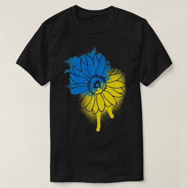 Ukraine Sonnenblume T für Frauen Blue Yellow Flag  T-Shirt (Design vorne)
