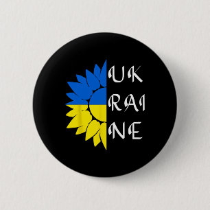 Ukraine Sonnenblume Ukrainische Flagge Ich stehe m Button