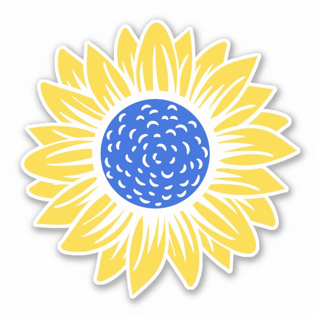 Ukraine Sonnenblume ukrainische Friedenssolidaritä Aufkleber (Vorderseite)