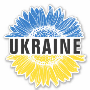 Ukraine Sonnenblume Ukrainische Solidarität Aufkleber