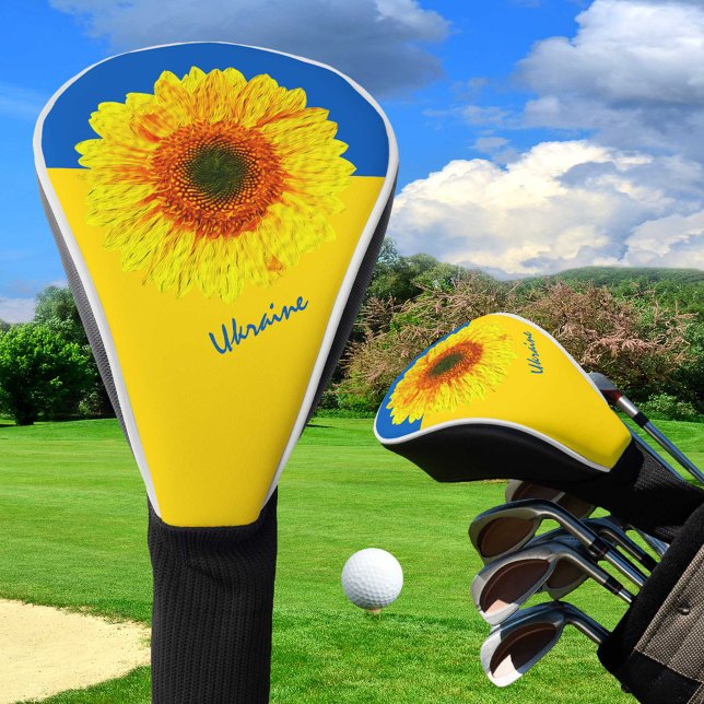 Ukraine Sonnenblume und ukrainische Flagge / Blume Golf Headcover (Von Creator hochgeladen)