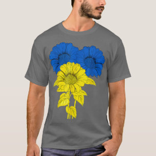 Ukraine Sonnenblumen Blau Gelbe Unterstützung Frie T-Shirt