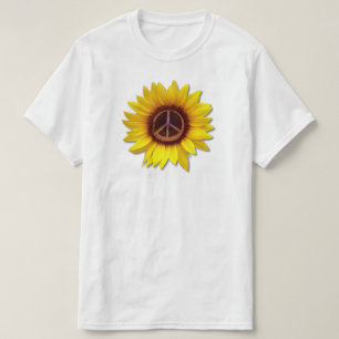 Ukraine Sonnenblumen Friedenszeichen Signatur Anti T-Shirt