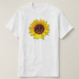 Ukraine Sonnenblumen Friedenszeichen Signatur Anti T-Shirt