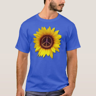 Ukraine Sonnenblumen Friedenszeichen Signatur Anti T-Shirt