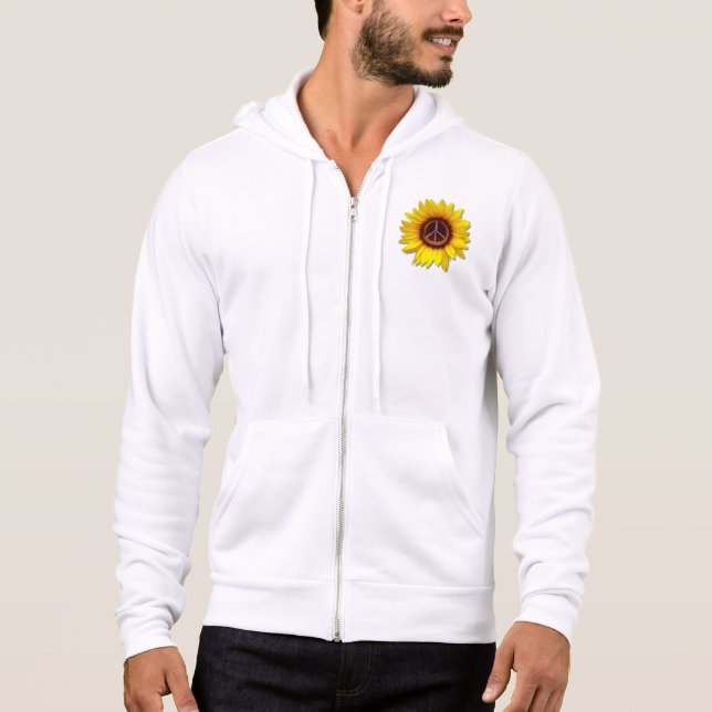 Ukraine Sonnenblumen Friedenszeichen Zeichen gegen Hoodie (Vorderseite)