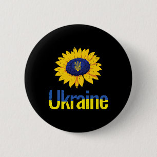 Ukraine-Sonnenblumen-Trident-Tryzub-ukrainisches S Button