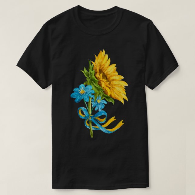Ukraine Sonnenblumen und Wildblumen in Ukrainische T-Shirt (Design vorne)