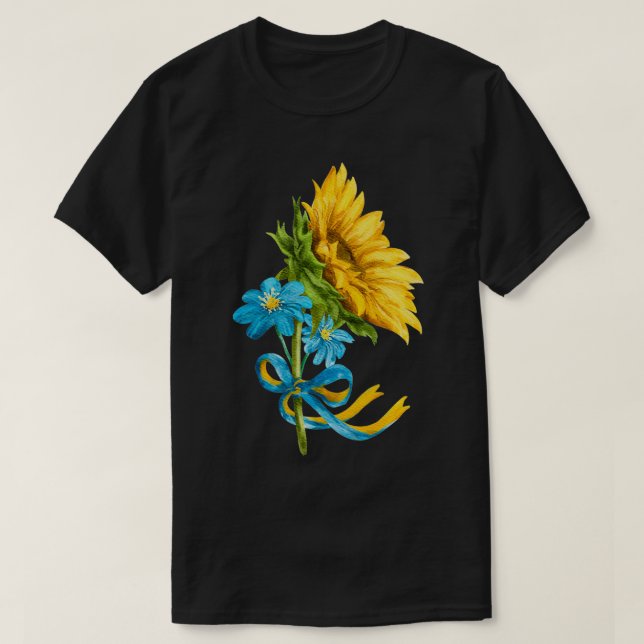 Ukraine Sonnenblumen und Wildblumen in Ukrainische T-Shirt (Design vorne)