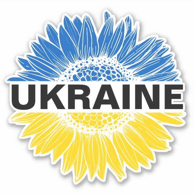 Ukraine Sonnenblumen Unterstützung Solidarität Ukr Aufkleber (Vorderseite)