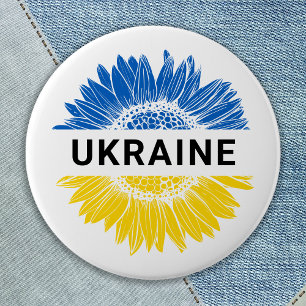 Ukraine Sonnenblumen Unterstützung Solidarität Ukr Button