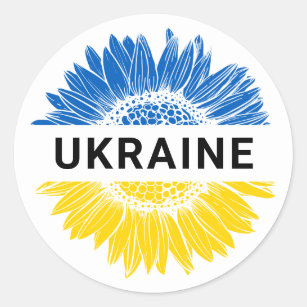Ukraine Sonnenblumen Unterstützung Solidarität Ukr Runder Aufkleber