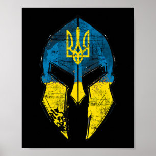 Ukraine Sparta Helmet Ukraine Wappen Flag Männer F Poster