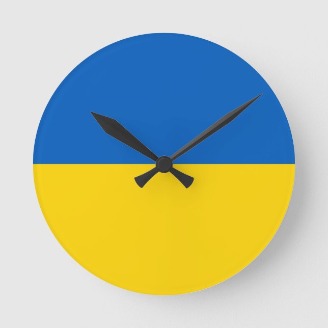 Ukraine-Staatsflagge Runde Wanduhr (Vorderseite)