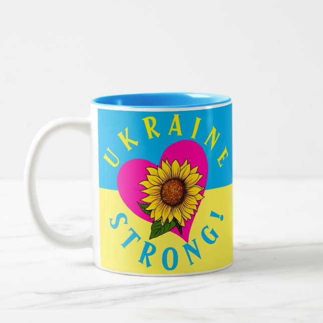 Ukraine stark! Fundraising-Tasse Zweifarbige Tasse (Links)
